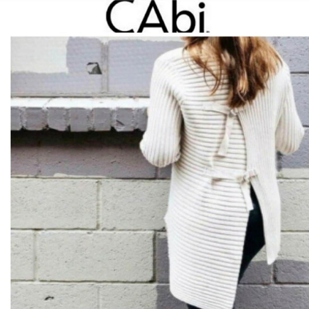 Cabi Split D-Ring Ribbed Aysmmetrical Sweater Xs - image 1